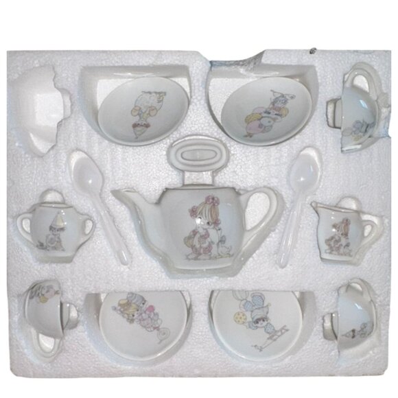 Precious Moments Toy China Tea Set 1985 Clown #204412-Missing 1 Cup - Picture 1 of 11